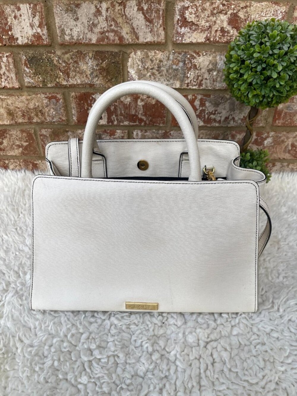 Zac Posen Eartha East / West Silver Satchel Shoulder Crossbody Bag